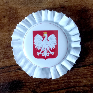Rozeta narodowa - biała z godłem - 2