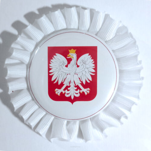 Rozeta narodowa - biała z godłem