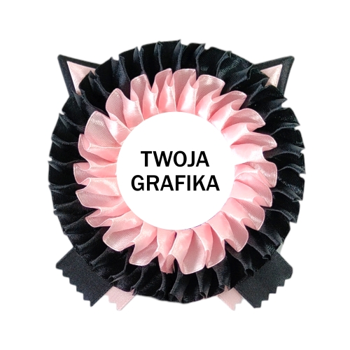 Kocia rozeta bez ogona – kotylion dla sędziów i organizatorów